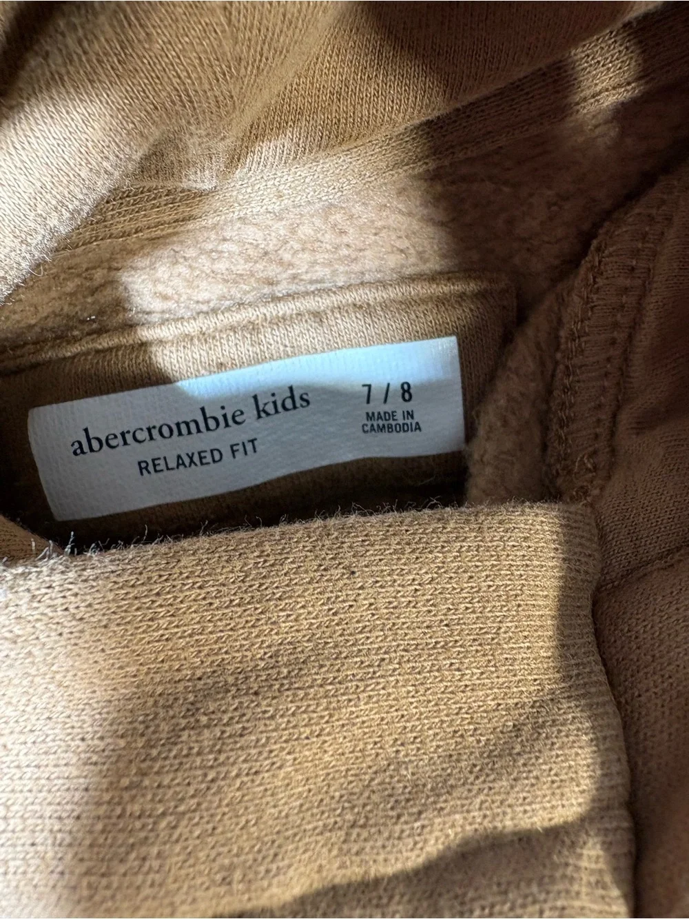 abercrombie kids Brown Crewneck Hoodie with White Arch Logo